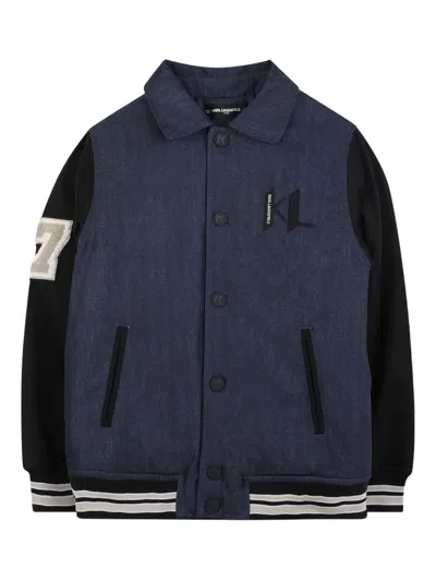 Karl Lagerfeld Denim Bomber Jacket In Multi