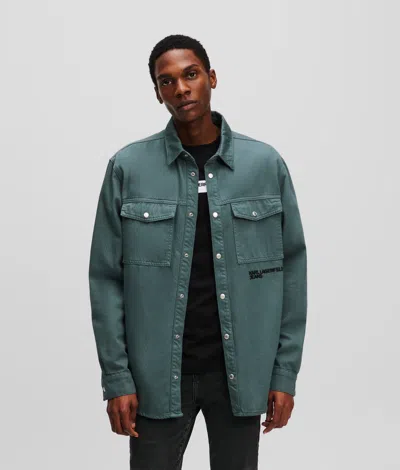 Karl Lagerfeld Denim Overshirt In Green