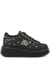 Karl Lagerfeld Denim Platform Sneakers In Black