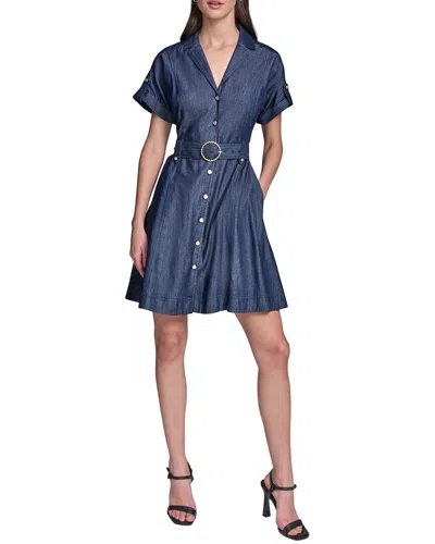 Karl Lagerfeld Denim Shirt Dress In Animal Print