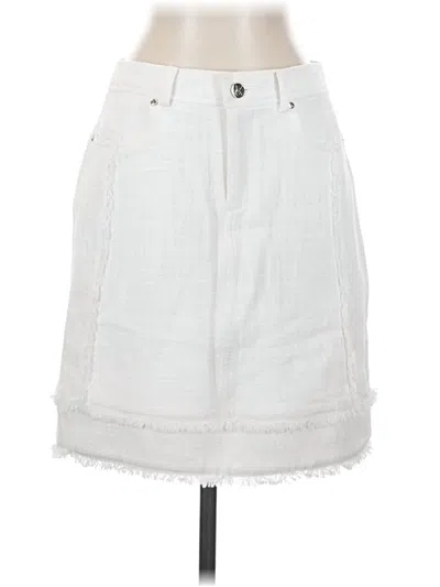 Pre-owned Karl Lagerfeld Denim Skirt In White