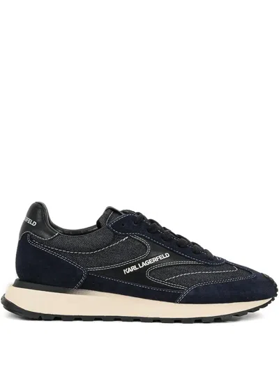 Karl Lagerfeld Denim-suede Sneakers In Blue