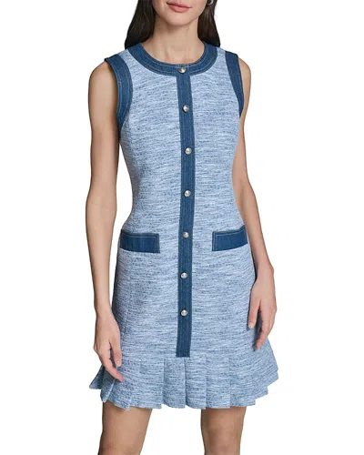 Karl Lagerfeld Denim Tweed Dress In Multi