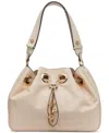 Karl Lagerfeld Desiree Large Leather Hobo In Brie