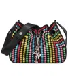 Karl Lagerfeld Desiree Small Leather Hobo Bag In Black Multi