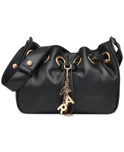 Karl Lagerfeld Desiree Small Leather Hobo Bag In Black,gold