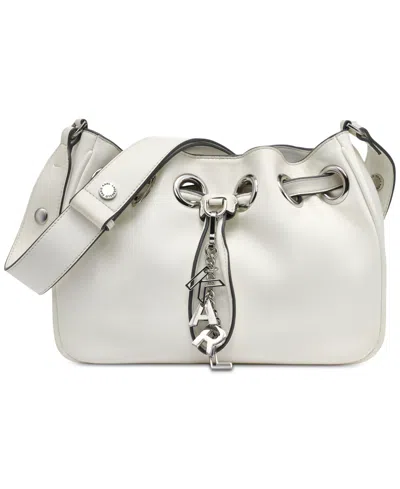 Karl Lagerfeld Desiree Small Leather Hobo Bag In Winter White