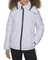 Karl Lagerfeld Diamond Quilted Puffer Coat In White