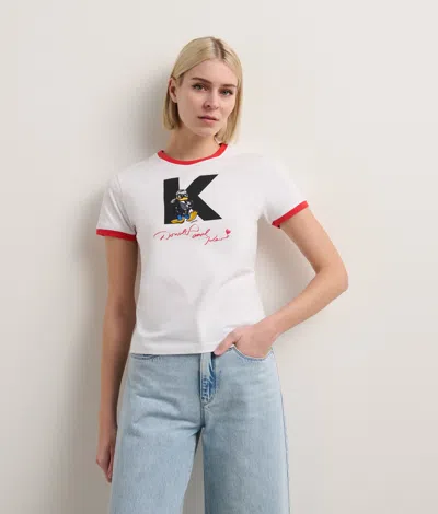 Karl Lagerfeld Disney X Kl Initial T-shirt In White