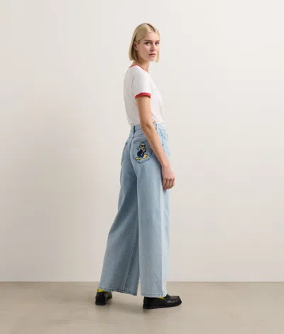 Karl Lagerfeld Disney X Kl Wide Leg Jeans In Blue