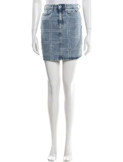 Pre-owned Karl Lagerfeld Distressed Accents Mini Skirt In Blue