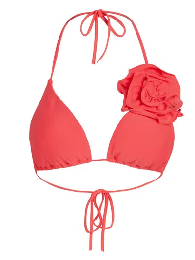 Karl Lagerfeld Dna Flower Bikini Bottom In Red