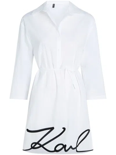 karl lagerfeld beach dress Karl Lagerfeld Karl Signature Beach Shirt Dress In White