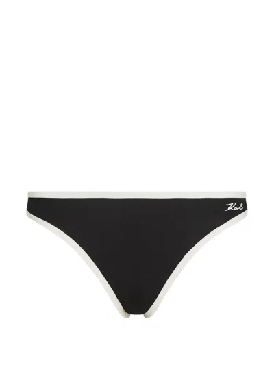 Karl Lagerfeld Dna Signature Trim Brief In Black