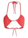 Karl Lagerfeld Dna Textured Bikini Top In Red