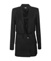 Shop Karl Lagerfeld Double-breasted Blazer In Black