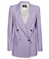 Karl Lagerfeld Double Breasted Blazer In Purple