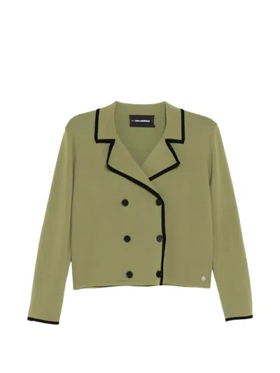 Karl Lagerfeld Double-breasted Jacket In Green