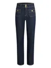 Karl Lagerfeld Double-button Patch-pocket Jeans In Blue