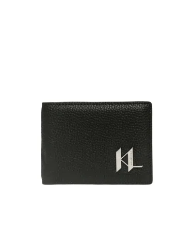 Karl Lagerfeld Double-fold Wallet In Black