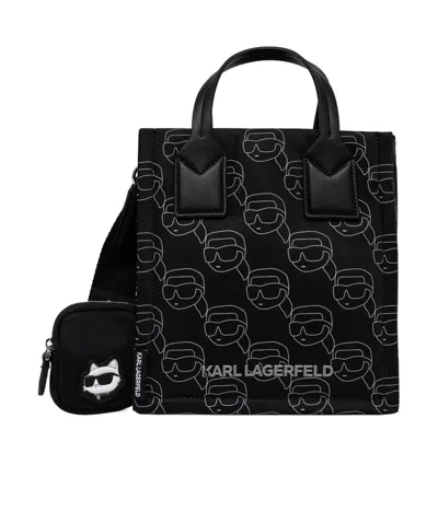 Karl Lagerfeld Double Handle Crossbody Bag In Black