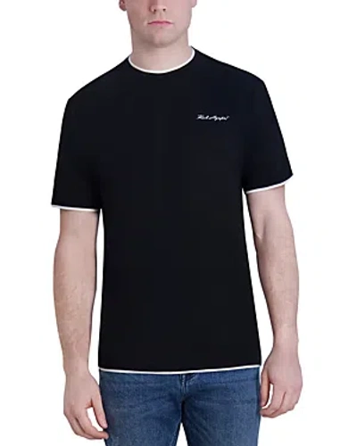 Karl Lagerfeld Double Hem Tee In Black