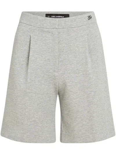 Karl Lagerfeld Double Jersey Shorts In Grey