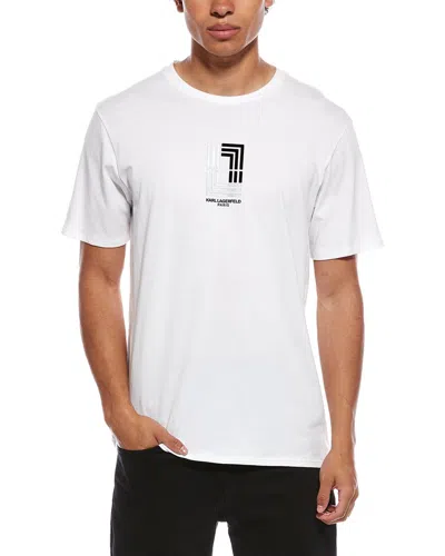 Karl Lagerfeld Double L Logo T-shirt In White