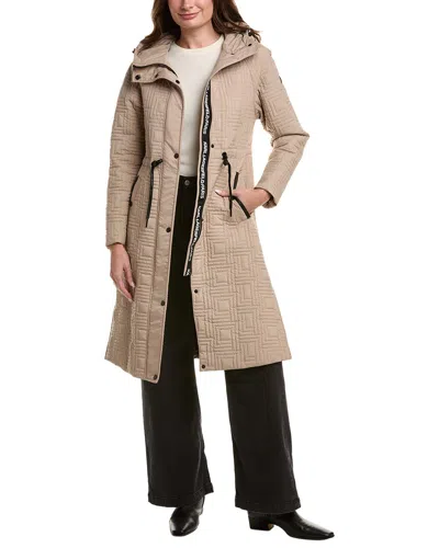 KARL LAGERFELD KARL LAGERFELD DOUBLE L QUILTED HOODED LONG ANORAK