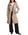 Karl Lagerfeld Double L Quilted Hooded Long Anorak In Neutral