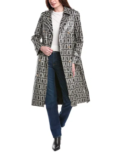Karl Lagerfeld Double L Trench Coat In Black