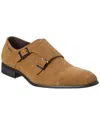 Karl Lagerfeld Double Monk Cap Toe Suede Loafer In Brown