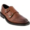 Karl Lagerfeld Men's White Label Leather Double Monk Strap Shoes In Brown