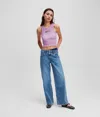 Karl Lagerfeld Double-waist Relaxed Jeans In Blue