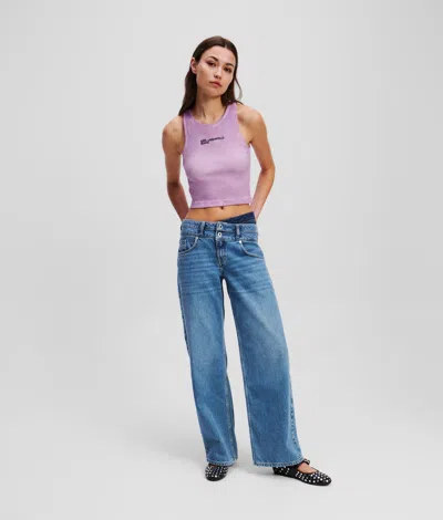 Karl Lagerfeld Double-waist Relaxed Jeans In Blue