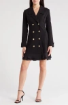 Karl Lagerfeld Women's Button-front Ruffled-hem Blazer Dress In Black