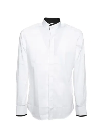 Karl Lagerfeld Double-layer Collar Shirt In White