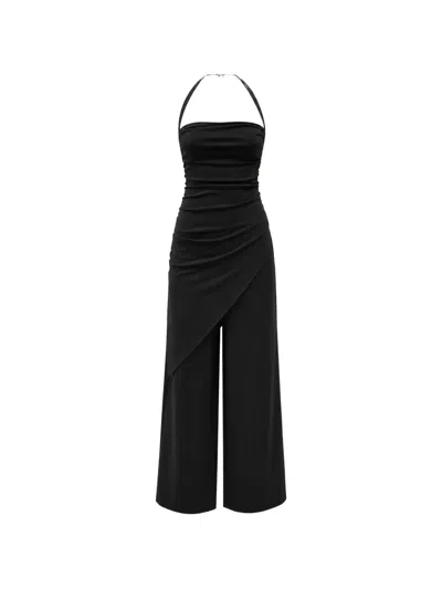 Karl Lagerfeld Draped Jumpsuit In Black