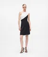 Karl Lagerfeld Draped One-shoulder Dress In Black