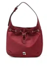 Karl Lagerfeld Drawstring Logo-patch Shoulder Bag In Red