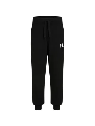 Karl Lagerfeld Drawstring Track Pants In Black