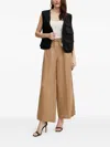 Karl Lagerfeld Drawstring Wide-leg Trousers In Brown