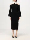 Karl Lagerfeld Cold-shoulder Knitted Dress In Schwarz