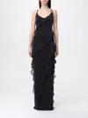 Karl Lagerfeld Lurex Ruffle Maxi Dress In Grey