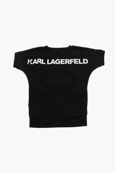 Karl Lagerfeld Dress With Embossed Logo In Black