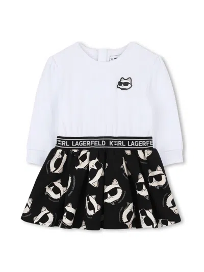Karl Lagerfeld Kids' Dress With Logo In White