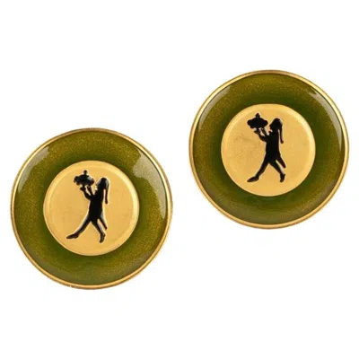 Pre-owned Karl Lagerfeld Earrings In Enamel In Multi