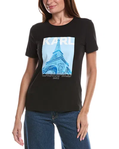 Karl Lagerfeld Eiffel Tower T-shirt In Black