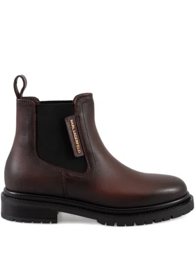 Karl Lagerfeld Stiefel Aus Leder In Brown