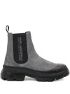 Karl Lagerfeld Elastic-panel Lug Sole Boots In Gray